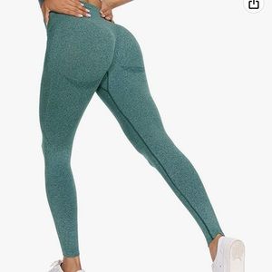 Green sculpting leggings